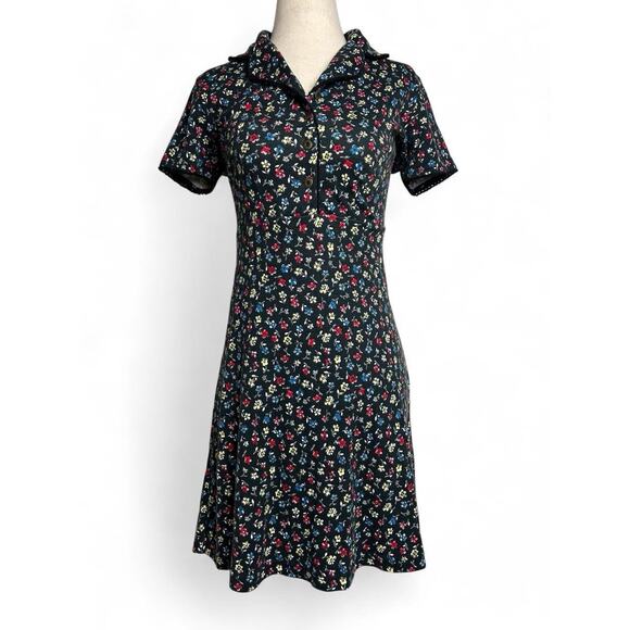 VTG 90s Aeropostale Floral Midi Dress XS Short Sleeve Button up Henley - Picture 1 of 5